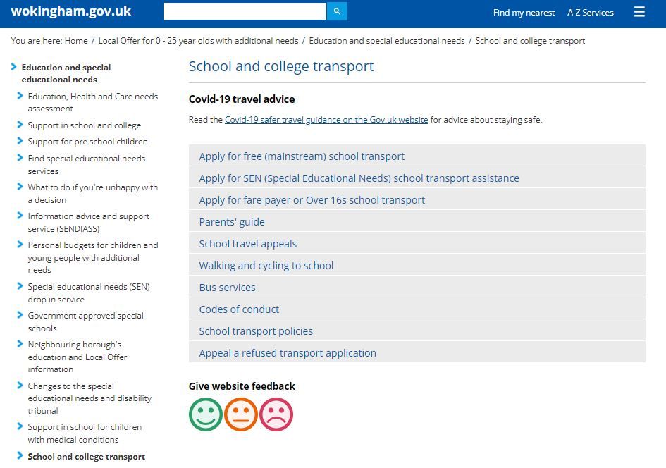 Update on SEND Home to School Transport | SEND Voices Wokingham